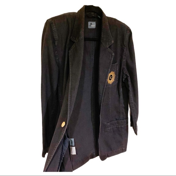 LizWear Blazer Black Vintage Preppy Style 100% Cotton Ivy League Blazer Size 8 - Picture 4 of 12